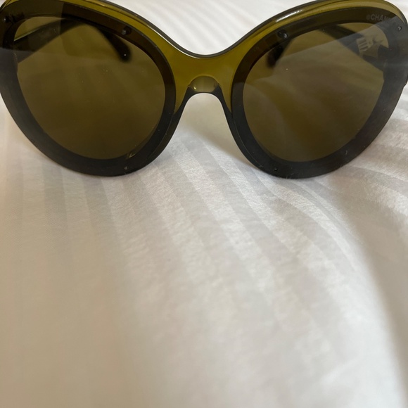 Authentic Chanel Sunglasses - vintage olive green
